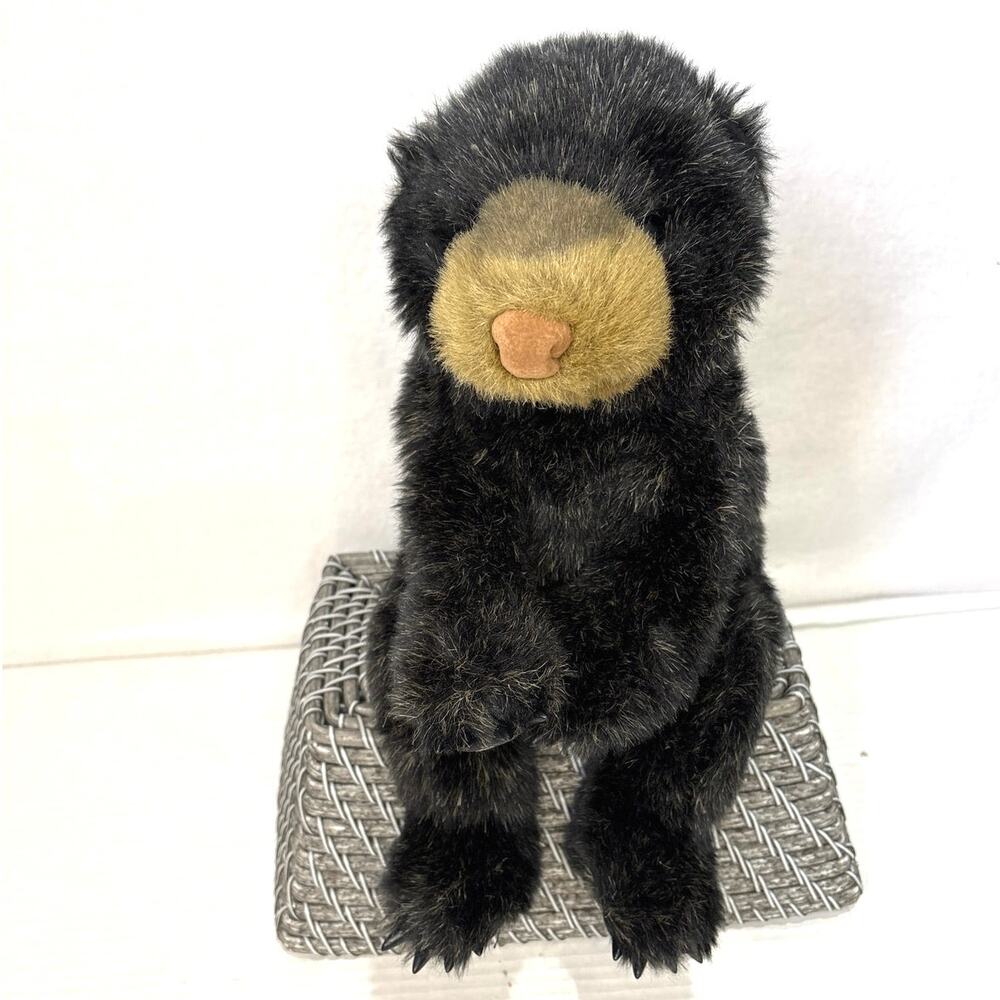 Folkmanis Stuffed Plush Dark Brown - Black Bear Cub Hand Puppet Full Body Claws